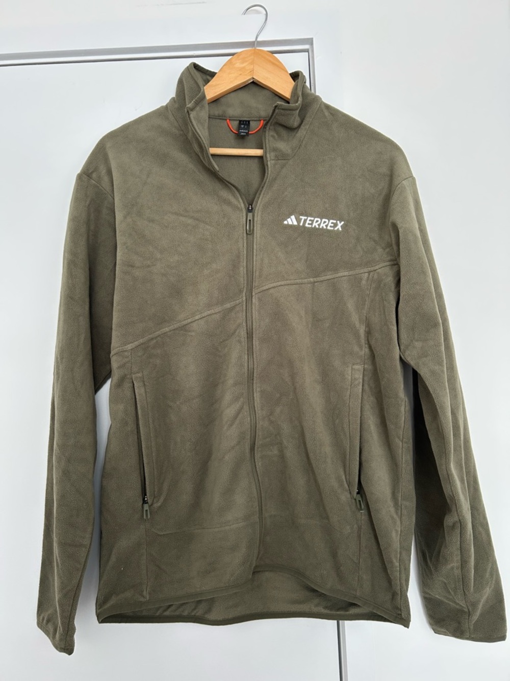 Men's Adidas TERREX Olive Green Fleece Full-Zip Jacket Small S